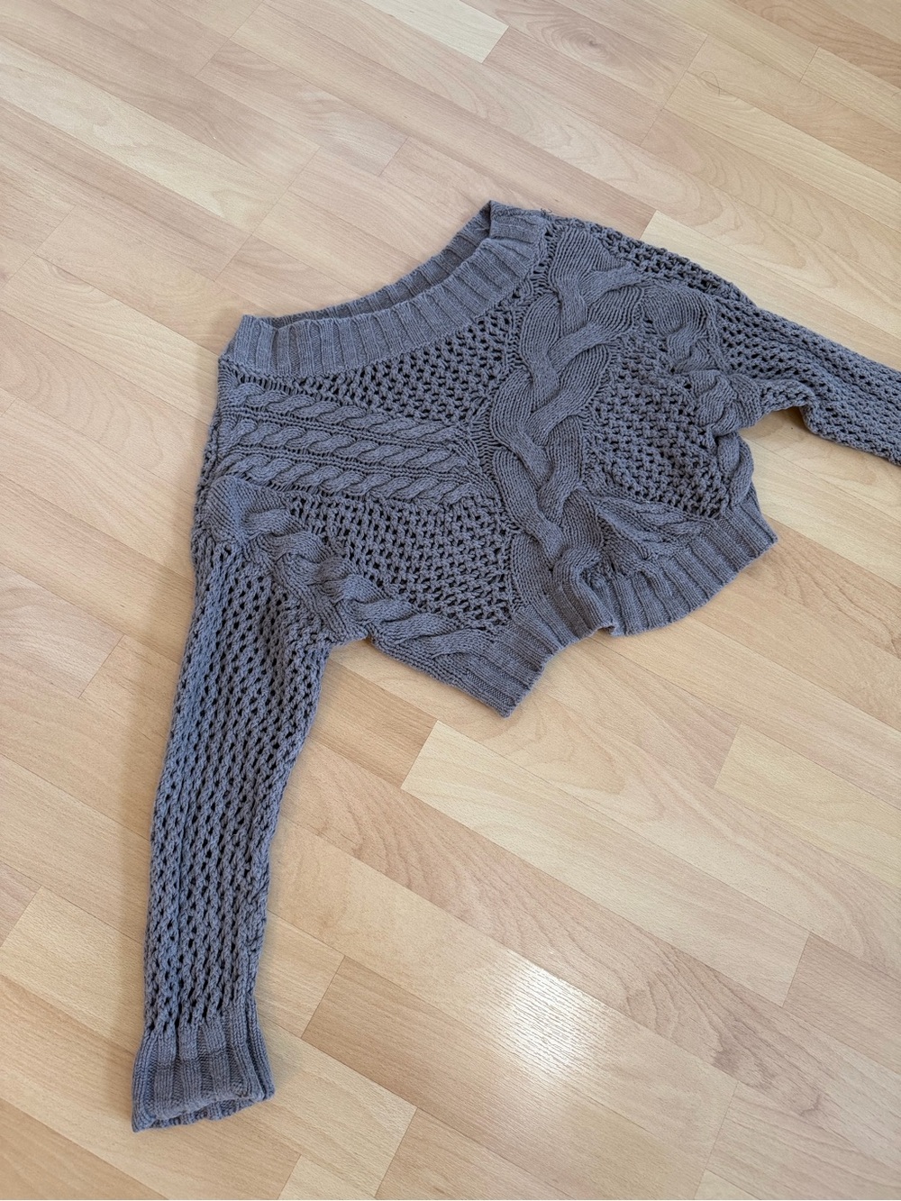 Express Cropped Cable KnitSweater Size XS
